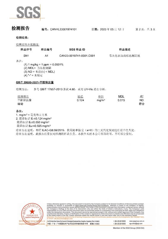 2023SGSjbo竞博家居甲醛检测汇报中文版